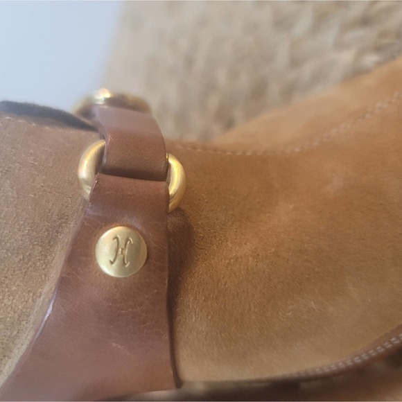 COLE HAAN SLIP-ON SUEDE WEDGE HEELS CLOGS BUCKLE SANDAL WOMEN'S SIZE 9 - Picture 6 of 13